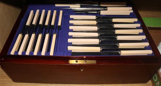 A canteen of plated fiddle pattern flatware (setting for twelve)